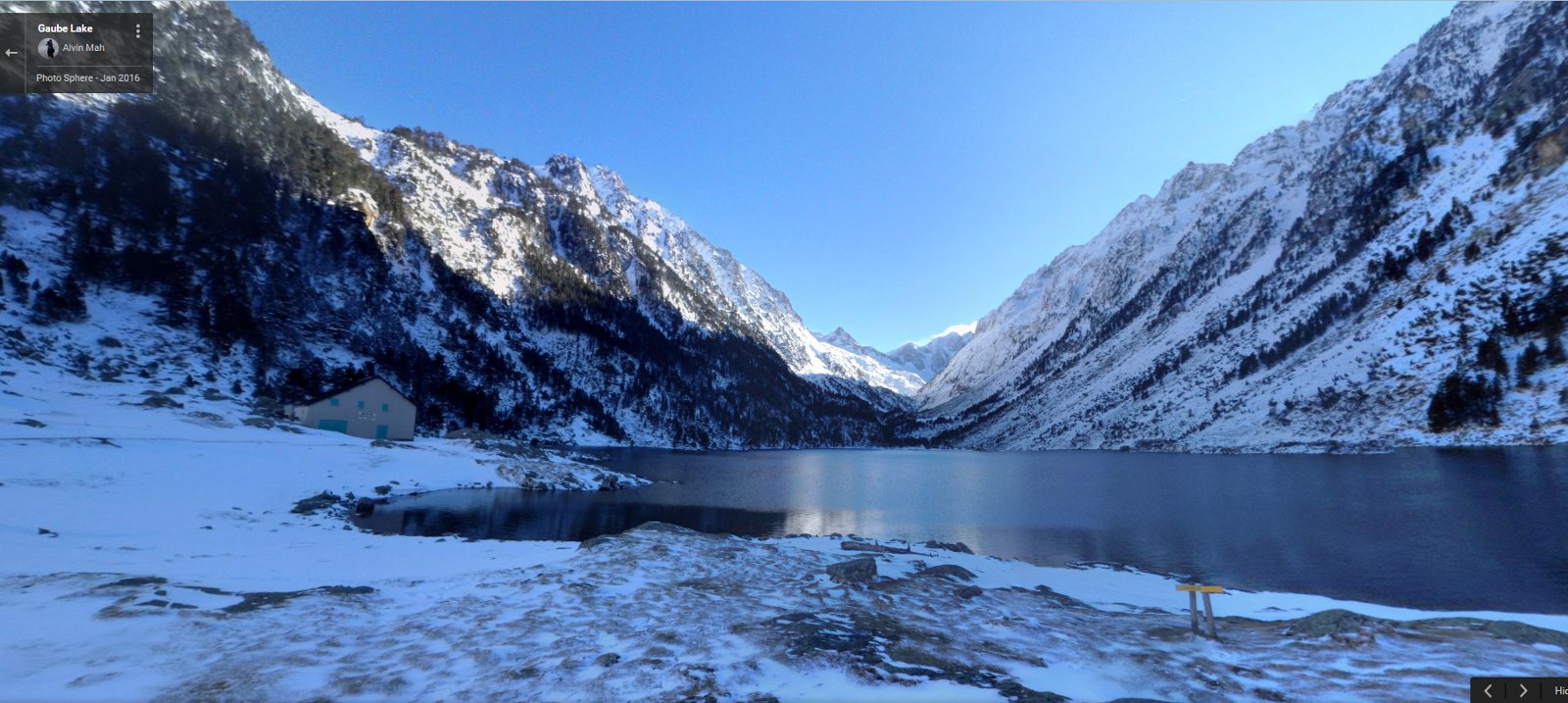 Panorama lac de Gaube hiver 2